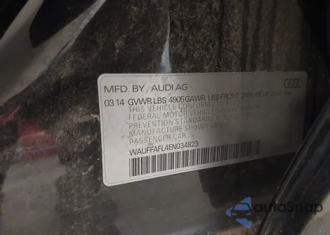 2014 Audi A4 2.0T Premium z USA, uszkodzony, nr VIN WAUFFAFL4EN034823